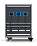 Garage tool cabinet with water, air & electricity reel – With Wheels