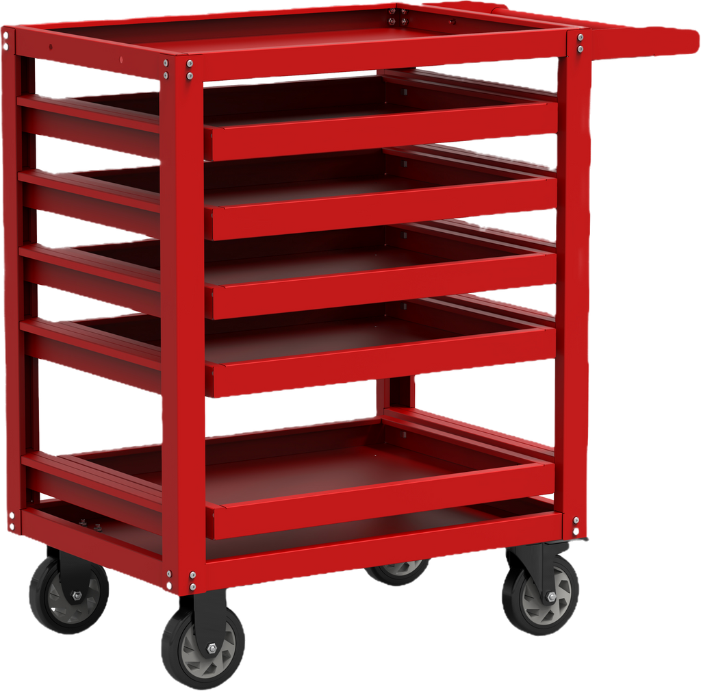 Garage mobile tool trolley with 4 casters