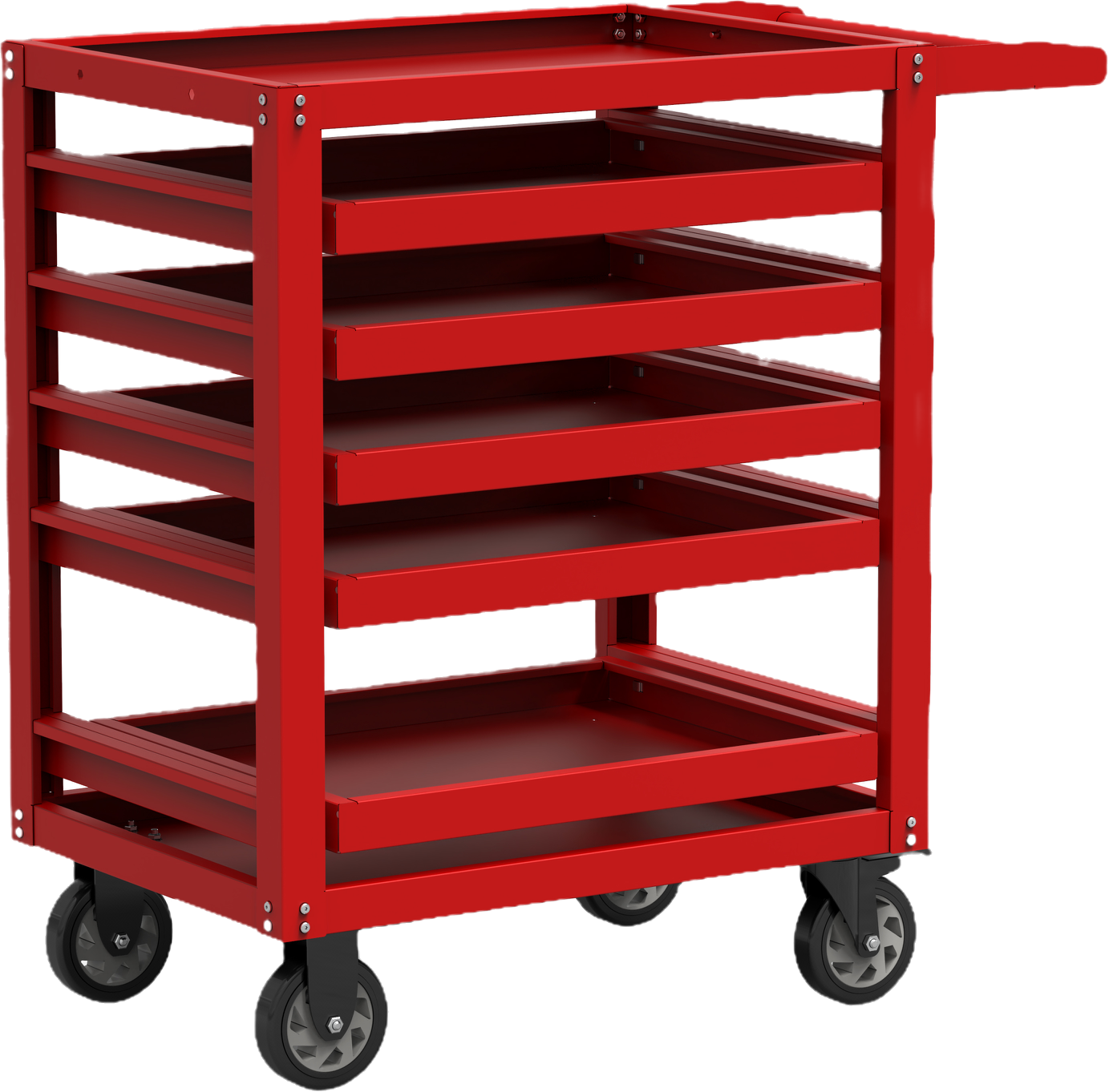Garage mobile tool trolley with 4 casters