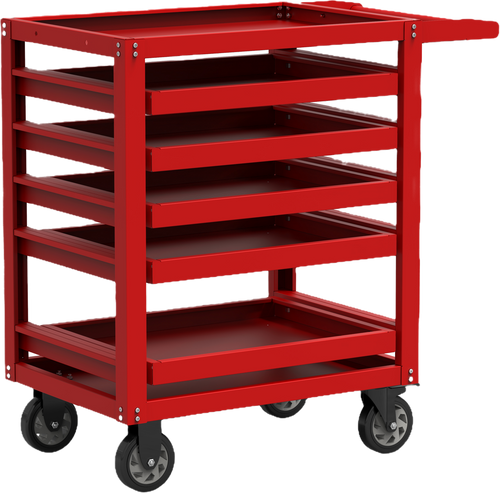 Garage mobile tool trolley with 4 casters