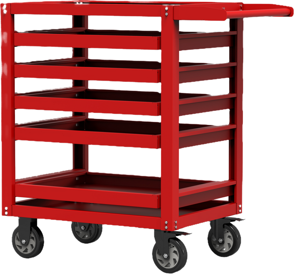 Garage mobile tool trolley with 4 casters