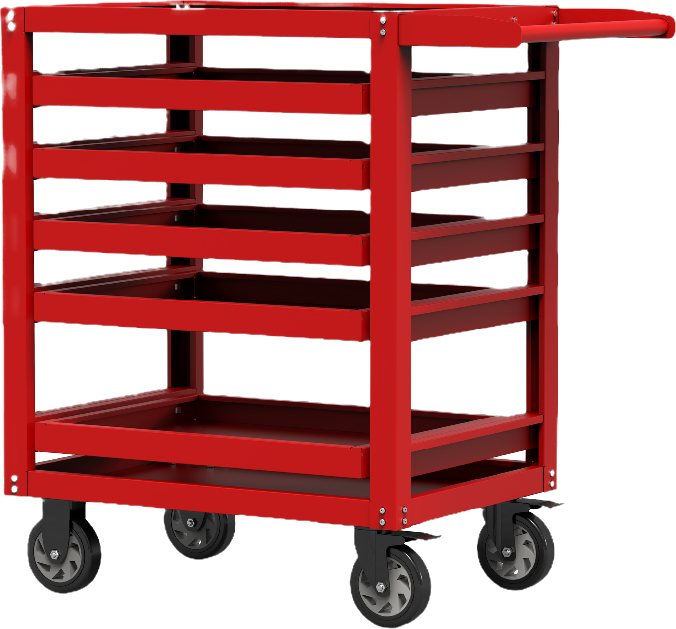 Garage mobile tool trolley with 4 casters