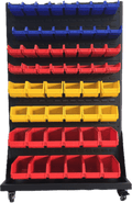 Black garage mobile rack with pegboard and ABS toolbox