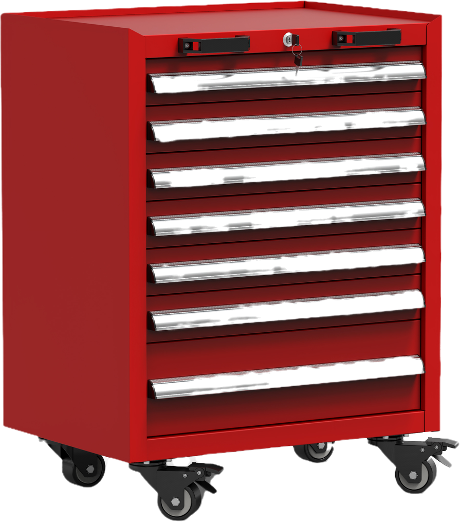 Garage mobile tool trolley with 4 casters