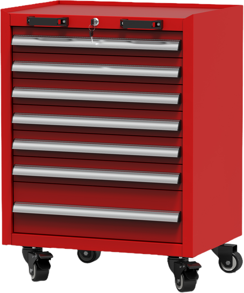 Garage mobile tool trolley with 4 casters